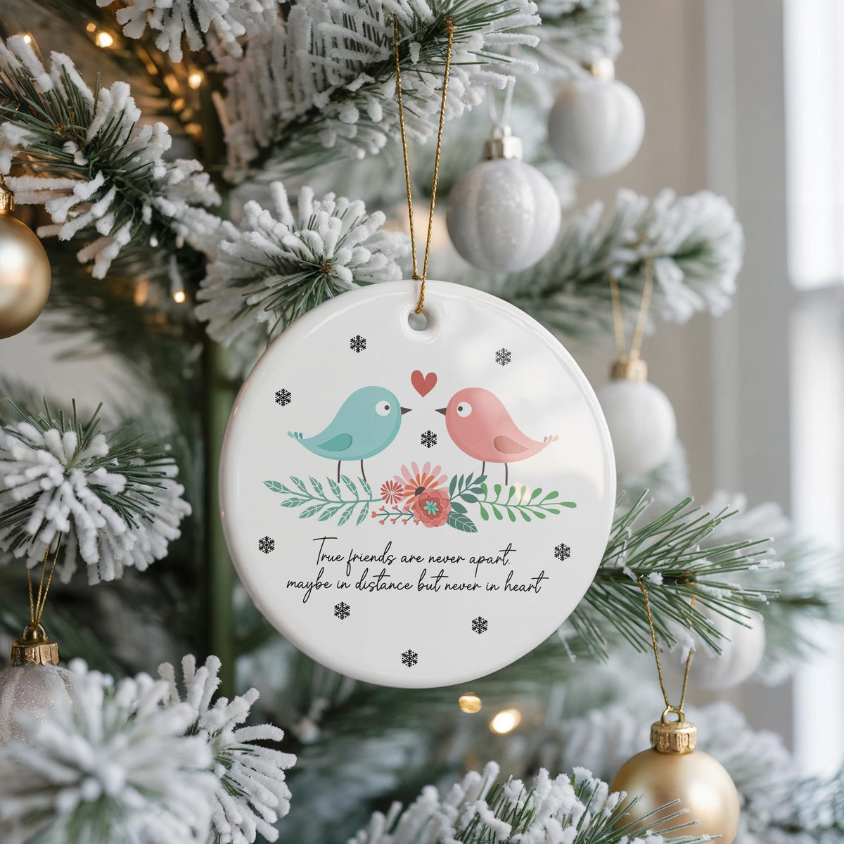 Friendship Birds Ceramic Ornament, Long Distance Gift