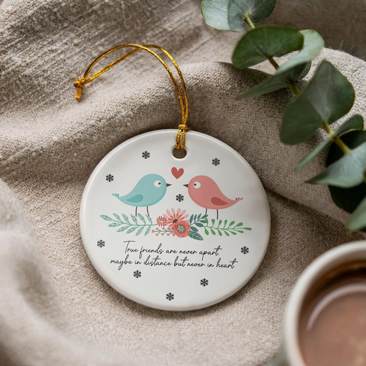 Friendship Birds Ceramic Ornament, Long Distance Gift