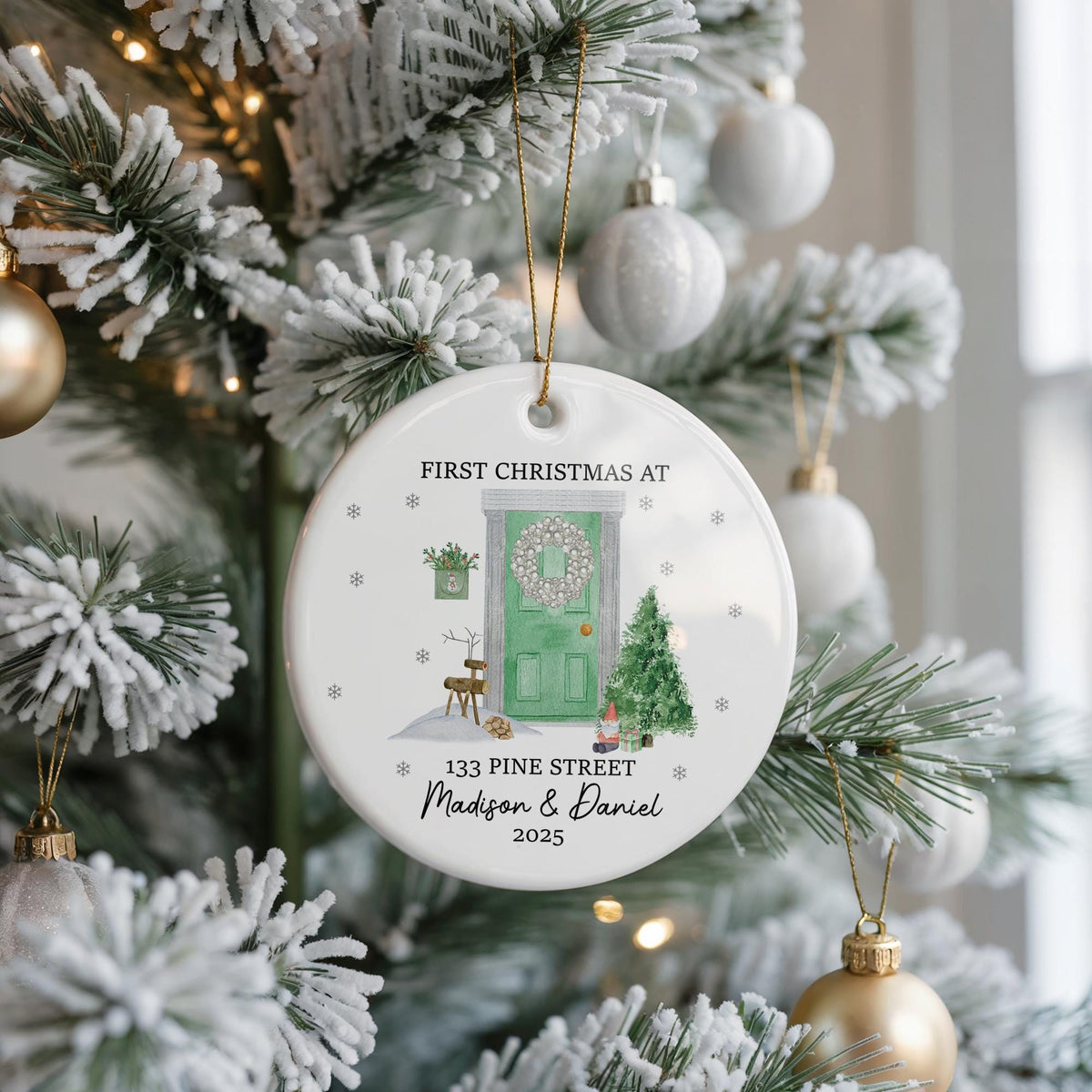 Personalized First Home Christmas Ornament, Custom Address Keepsake