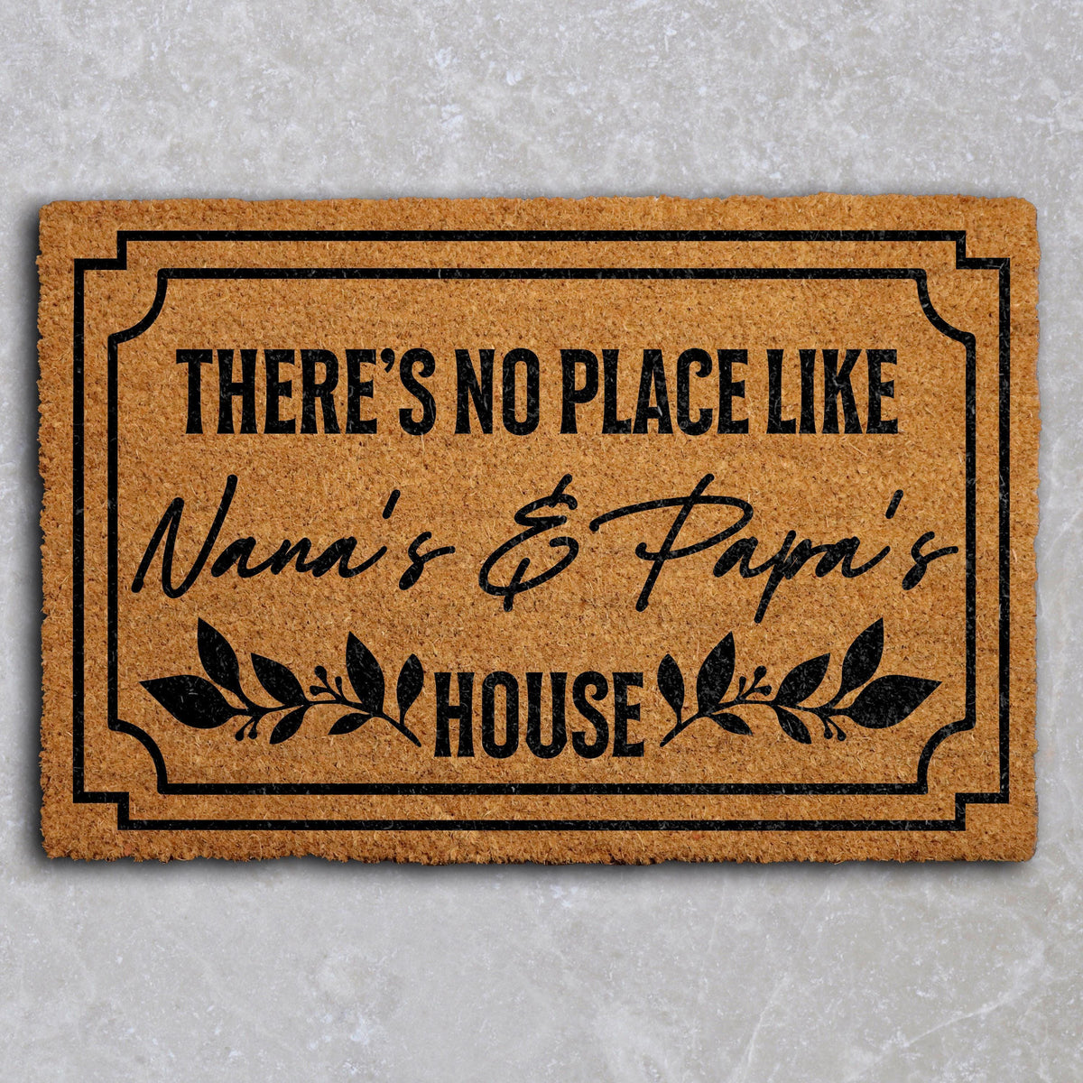 There Is No Place Like Nana & Papa's House Doormat, Custom Grandparents Welcome Mat