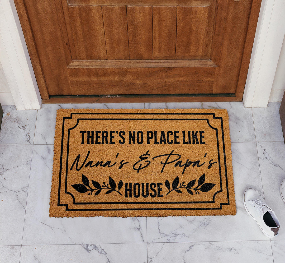 There Is No Place Like Nana & Papa's House Doormat, Custom Grandparents Welcome Mat
