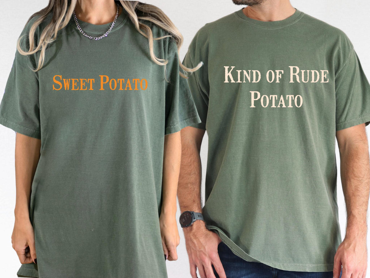 Comfort Colors® Thanksgiving Couples Shirt, Sweet Potato Kind Of Rude Potato Shirt, Funny Thanksgiving Matching Shirt, Fall Husband Wife Tee