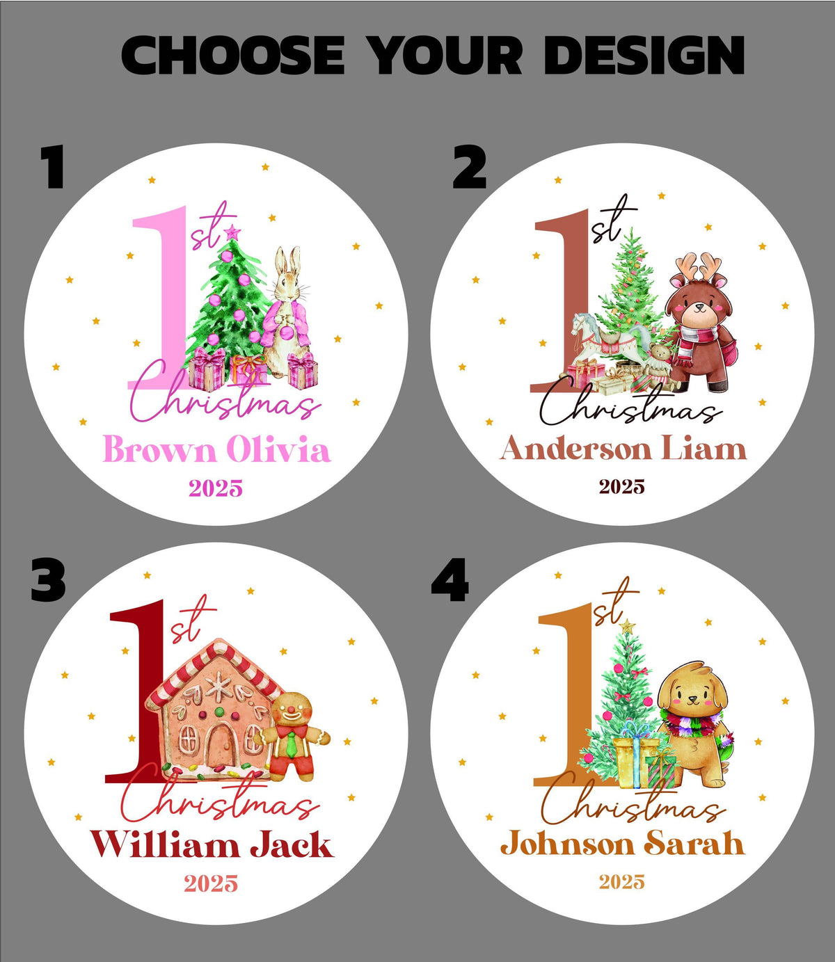 Personalized Baby's First Christmas Ornament, Ceramic Keepsake
