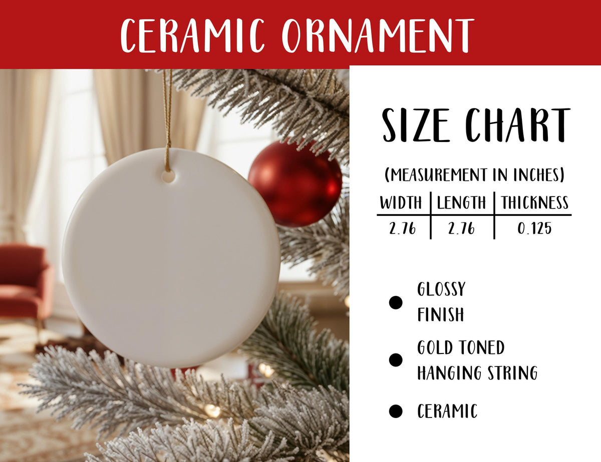 Custom Couple Christmas Ornament, Personalized Ceramic Keepsake
