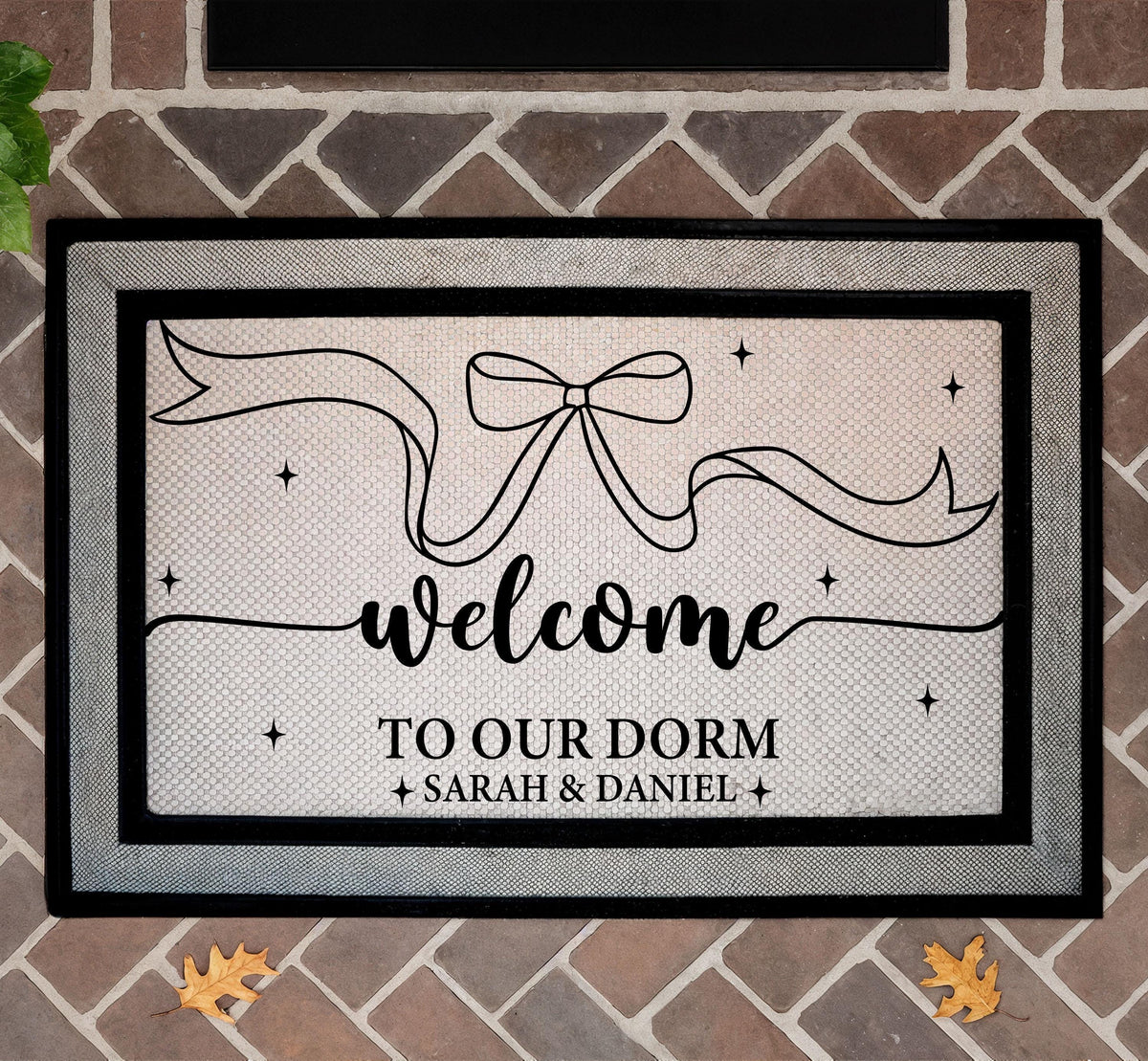 Personalized Welcome To Our Dorm Doormat, College Students Welcome Mat