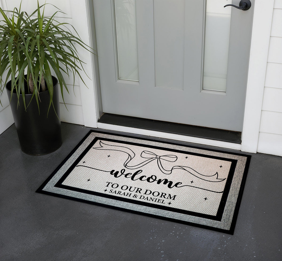 Personalized Welcome To Our Dorm Doormat, College Students Welcome Mat