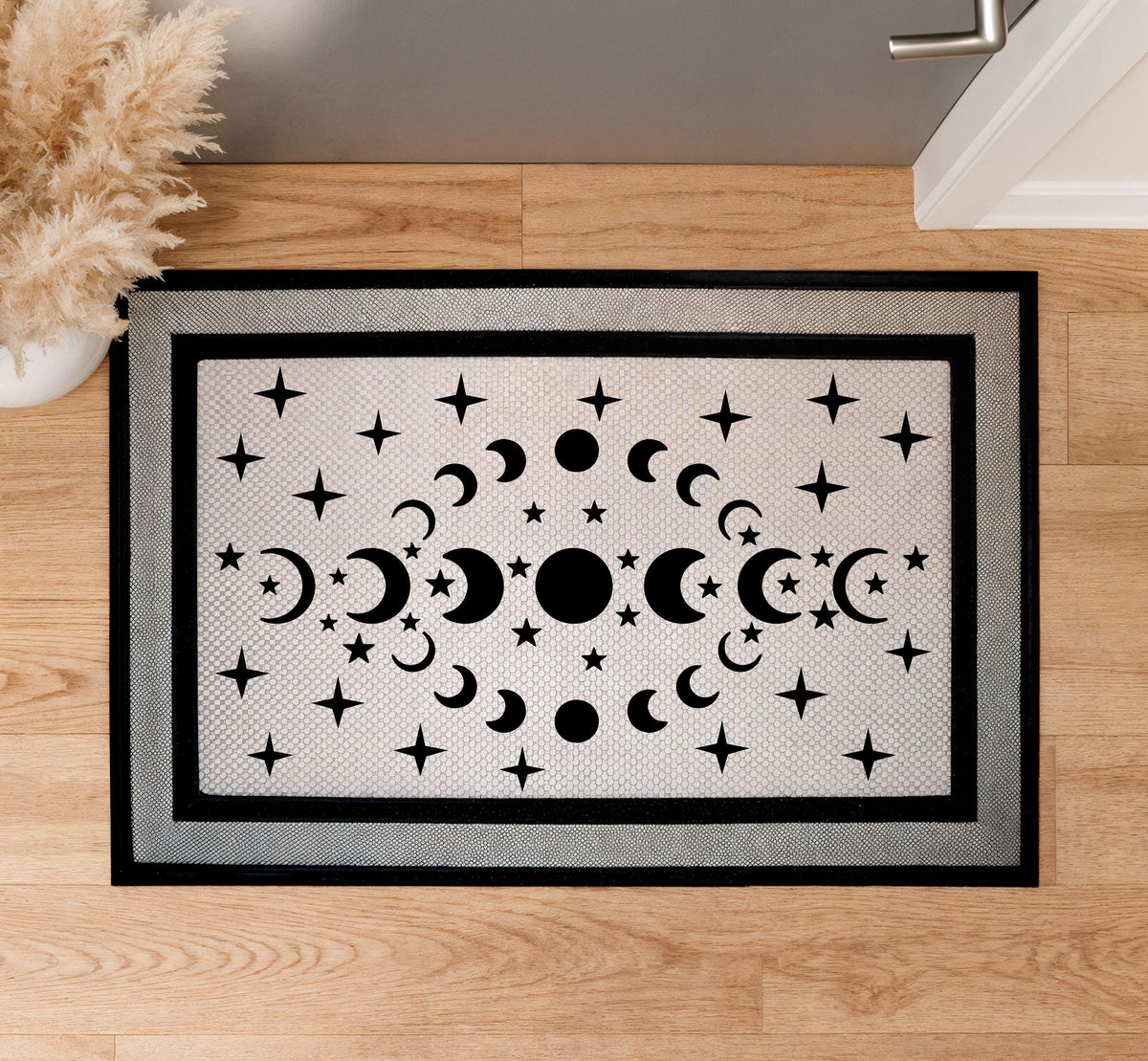 Moon Phase Doormat, Celestial Welcome Mat, Modern Mystical Home Entrance Decor