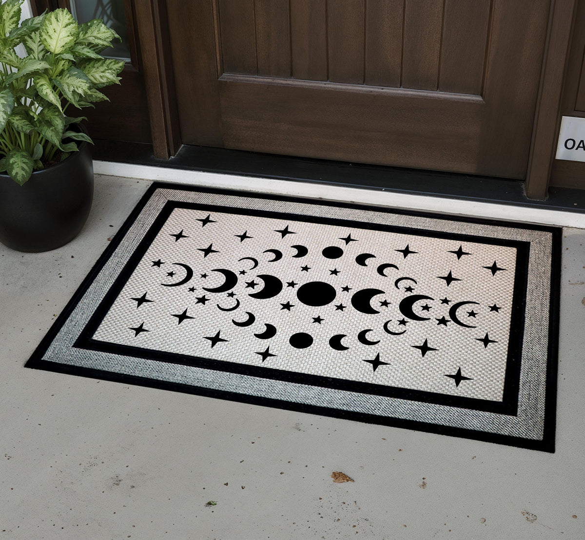 Moon Phase Doormat, Celestial Welcome Mat, Modern Mystical Home Entrance Decor
