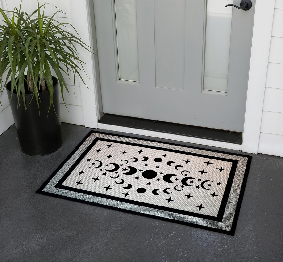 Moon Phase Doormat, Celestial Welcome Mat, Modern Mystical Home Entrance Decor