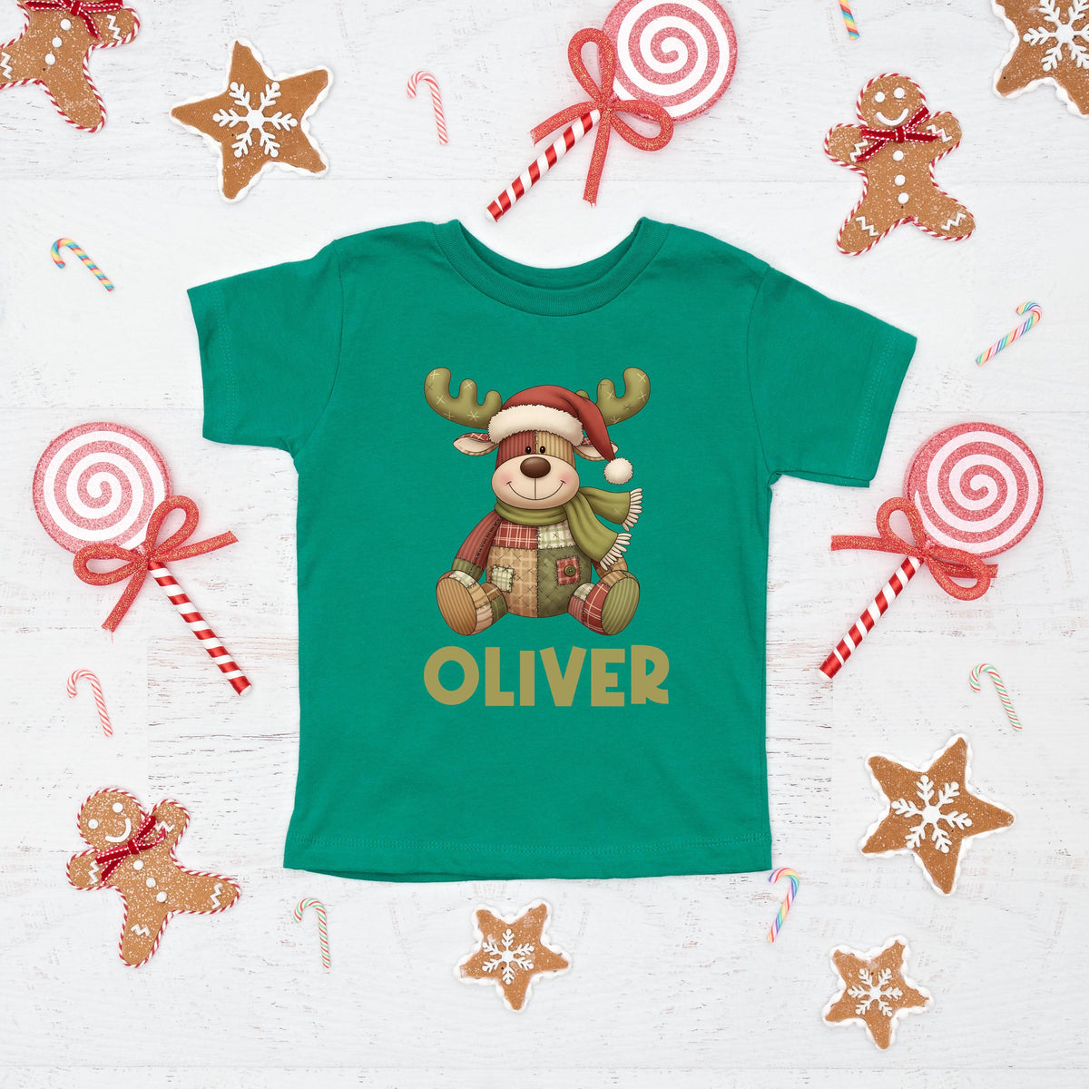 Christmas Reindeer Shirt, Custom Kids XMAS Kids Shirt, Santa Reindeer Toddler Christmas Sweatshirt