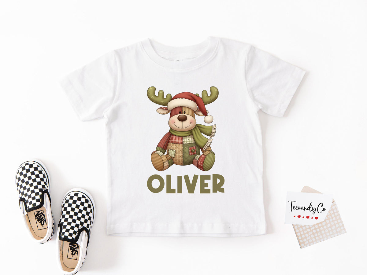 Christmas Reindeer Shirt, Custom Kids XMAS Kids Shirt, Santa Reindeer Toddler Christmas Sweatshirt
