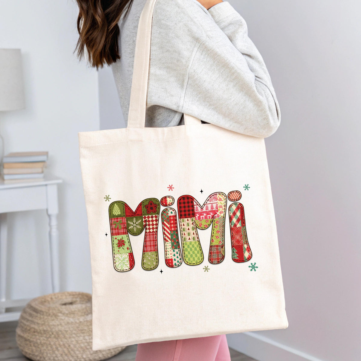 Christmas Nana Tote Bag, Mama Christmas Gift Tote, Gigi Holiday Season Bag, Mama & Mimi Totes, Merry Christmas Tote Bags
