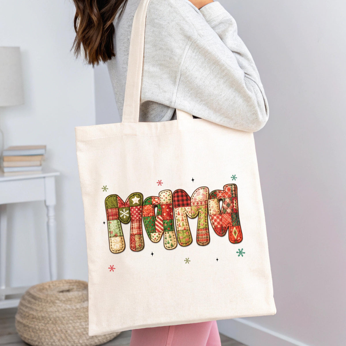 Christmas Nana Tote Bag, Mama Christmas Gift Tote, Gigi Holiday Season Bag, Mama & Mimi Totes, Merry Christmas Tote Bags