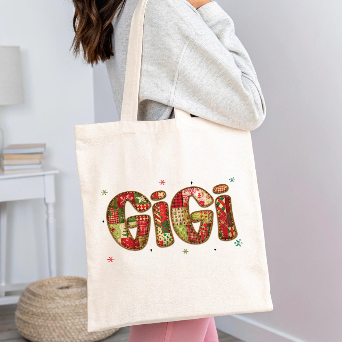 Christmas Nana Tote Bag, Mama Christmas Gift Tote, Gigi Holiday Season Bag, Mama & Mimi Totes, Merry Christmas Tote Bags
