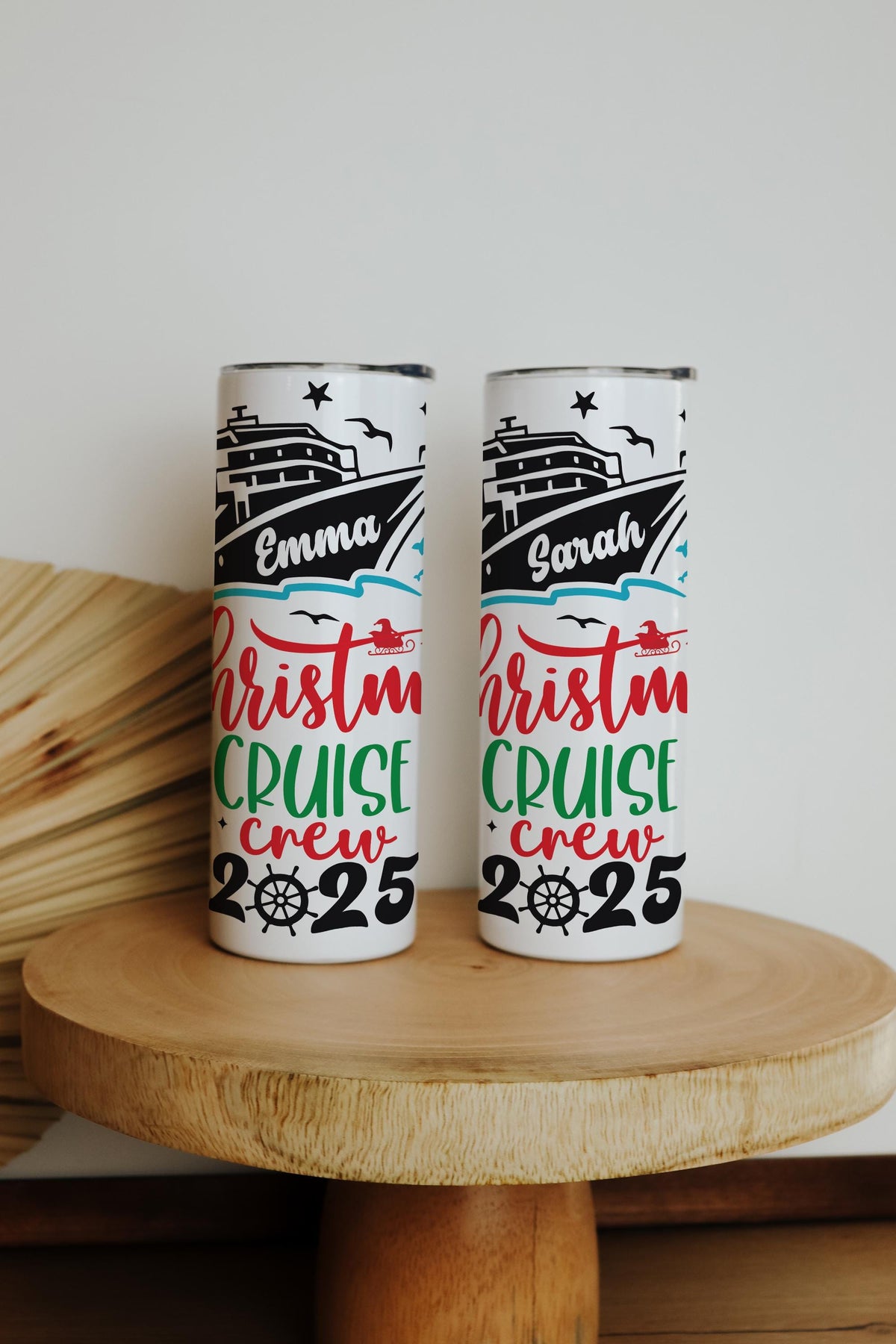 Personalized Christmas Cruise Crew Tumbler, Xmas Cruise Vacation Gift