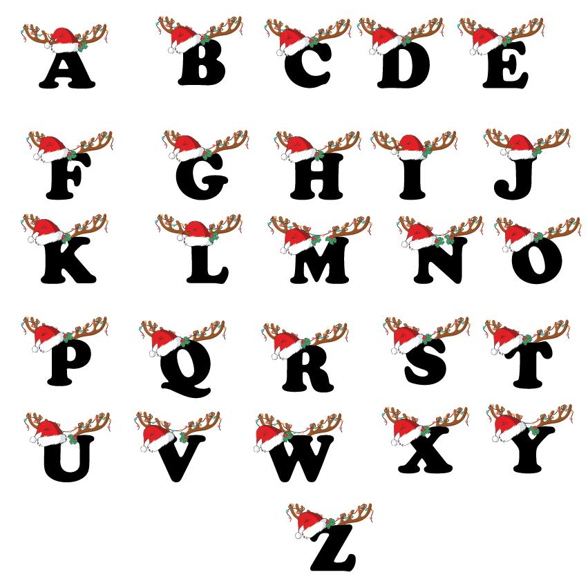 Personalized Santa Hat Initials Design Heart Ornament
