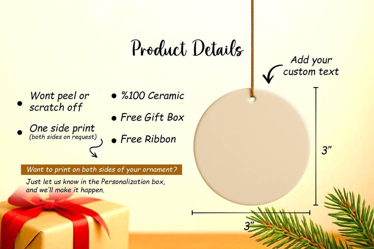 Customizable The More The Merrier Ceramic Ornament, Funny Upcoming Baby Keepsake