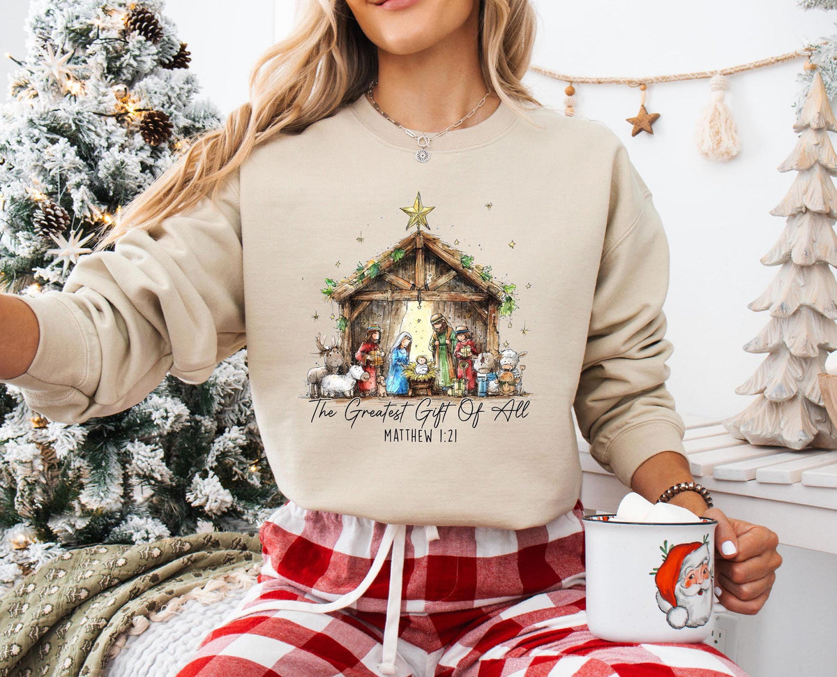 True Story T-Shirt, Christmas Nativity Shirt, The Greatest Gift of All Shirt, Jesus Christ Christmas Sweatshirt, Religious Xmas Gift