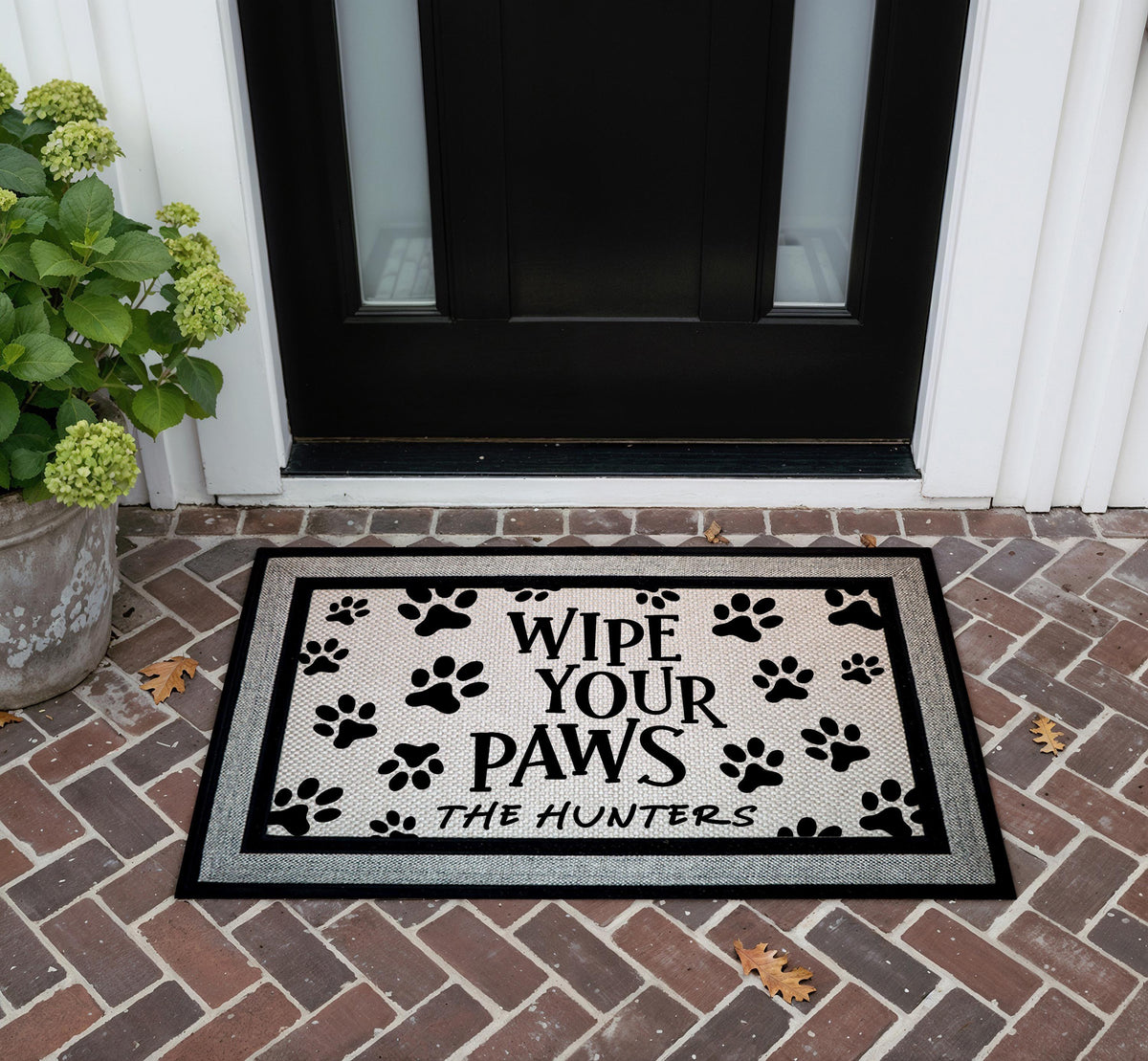 Wipe Your Paws Doormat, Custom Family Name Welcome Mat, Personalized Pet Lovers Door Mat, Funny Indoor-Outdoor Mat, Humorous Entryway Mat