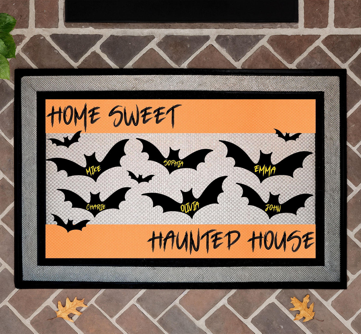 Personalized Halloween Doormat, Home Sweet Haunted House Welcome Mat