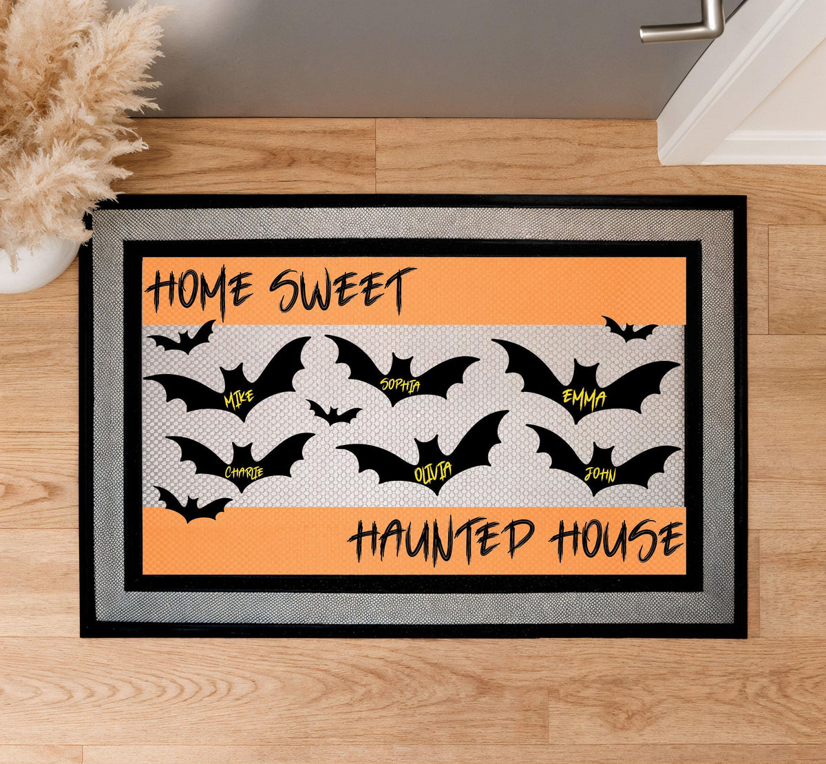 Personalized Halloween Doormat, Home Sweet Haunted House Welcome Mat