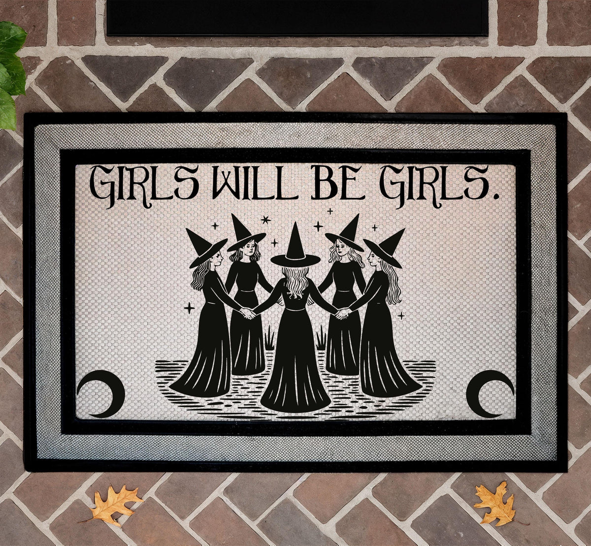 Girls Will Be Girls Door Mat, Witch Coven Doormat, Witchy Welcome Mat