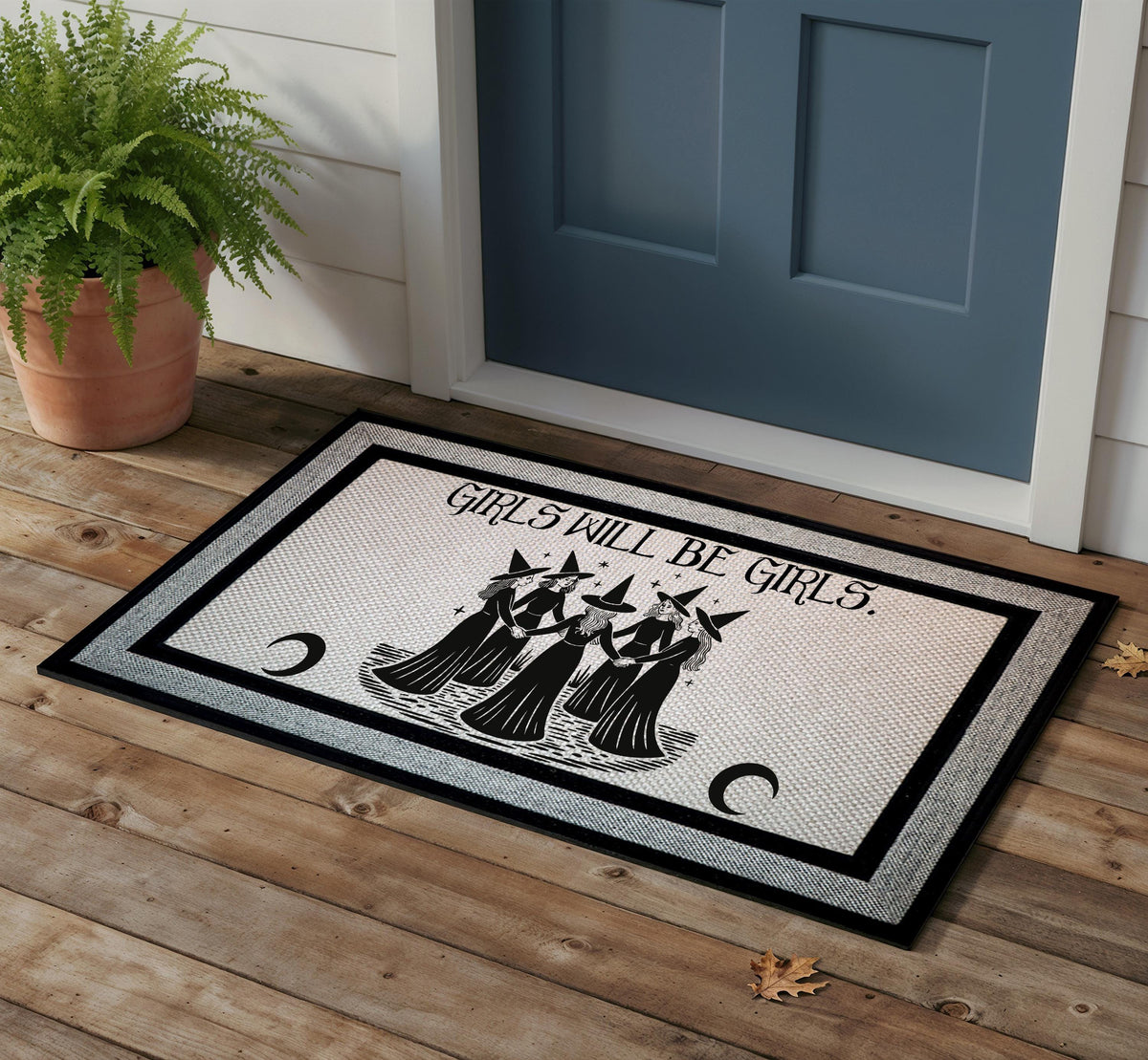 Girls Will Be Girls Door Mat, Witch Coven Doormat, Witchy Welcome Mat