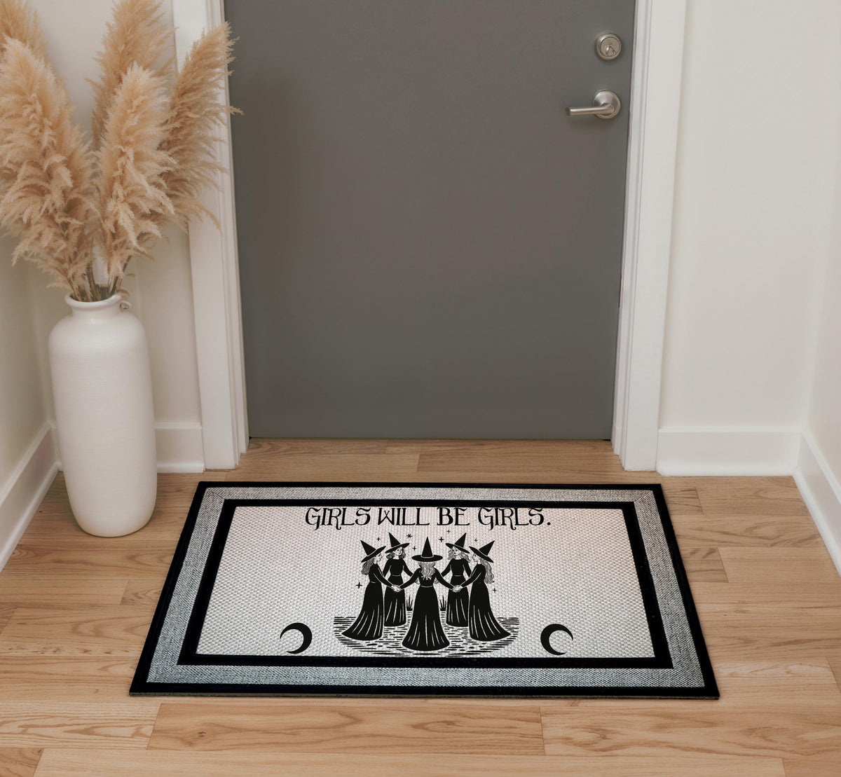 Girls Will Be Girls Door Mat, Witch Coven Doormat, Witchy Welcome Mat