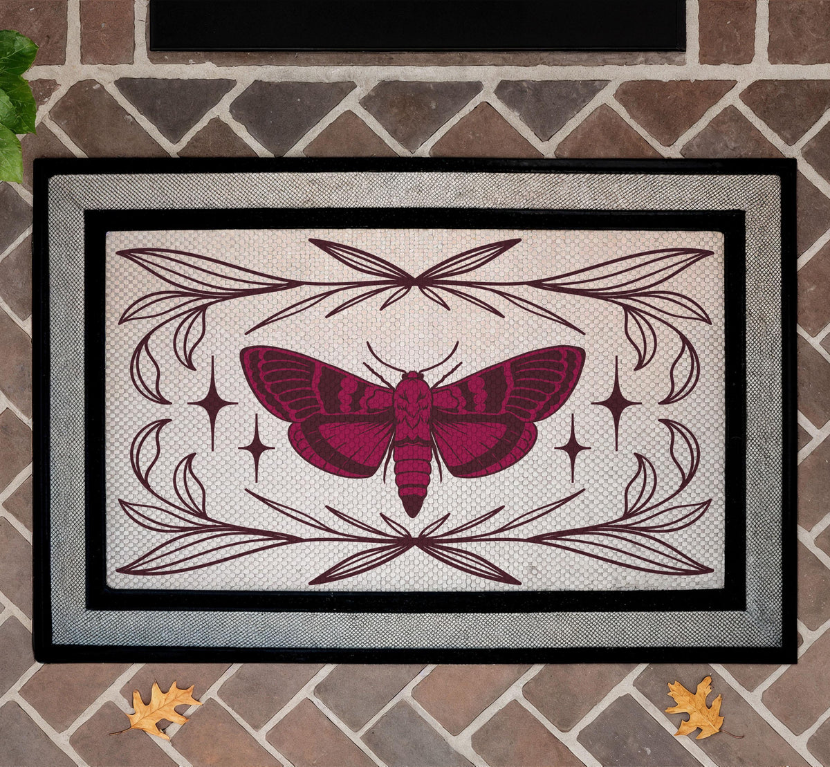 Gothic Moth Doormat, Mystical Witchy Home Decor, Occult Housewarming Gift