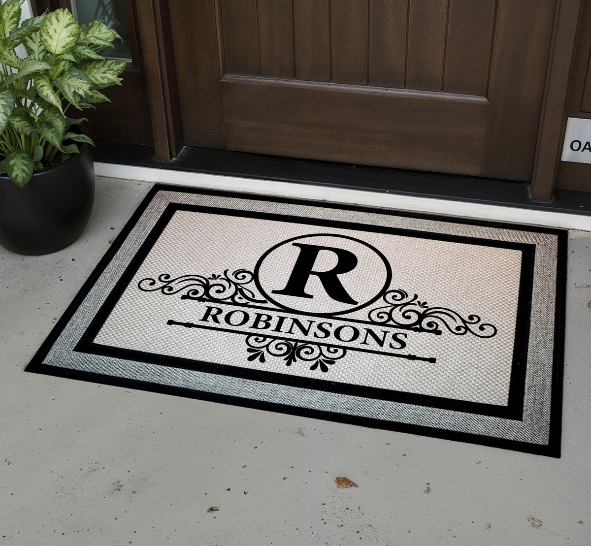 Personalized Family Name Doormat, Monogram Welcome Rug, Heavy-Duty Outdoor Entryway Mat