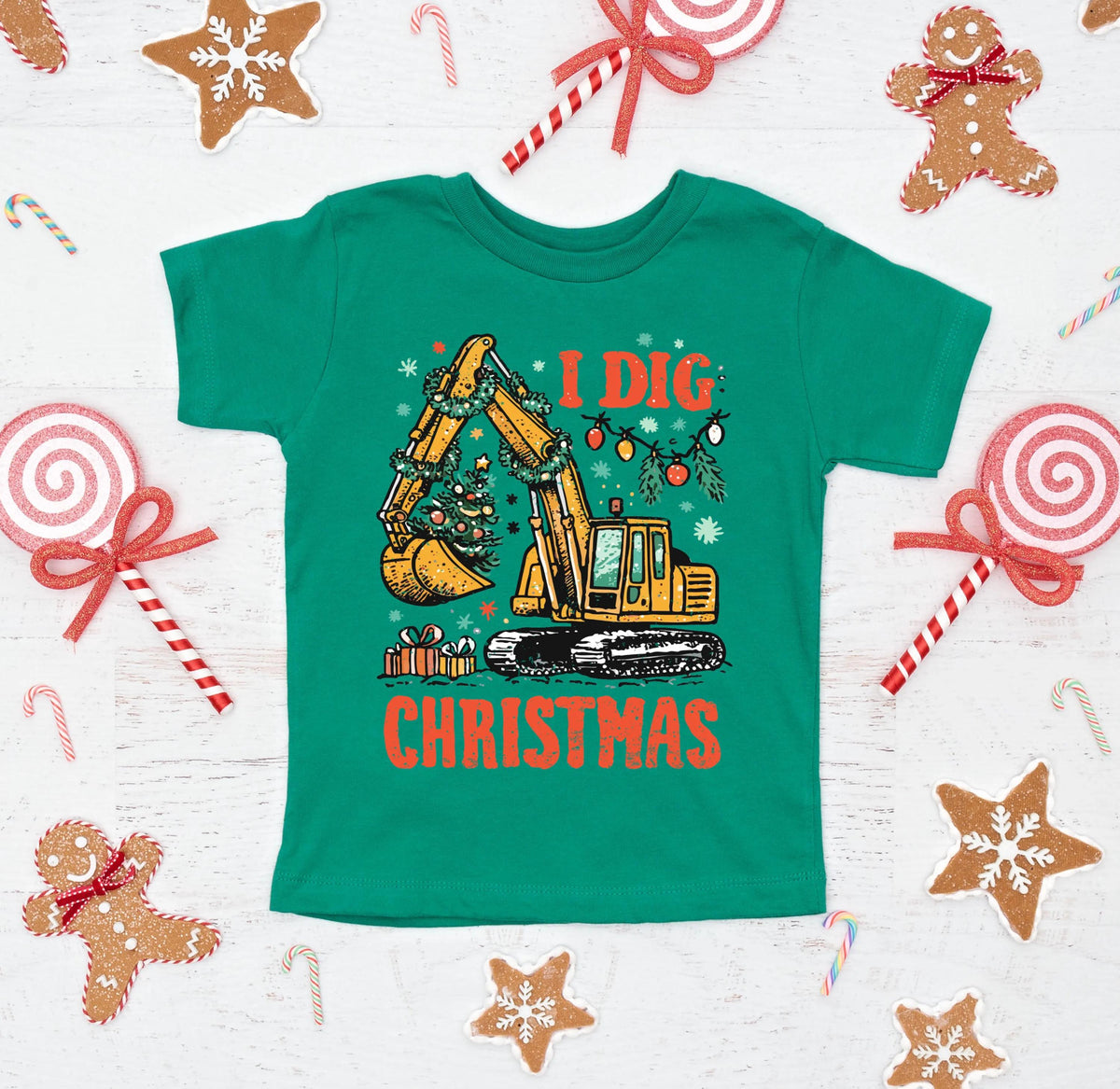 I Dig Christmas Shirt, Christmas Boys T-Shirt, Funny Christmas Kids Gift, Excavator Lover Christmas Sweatshirt, Toddler XMAS Tee