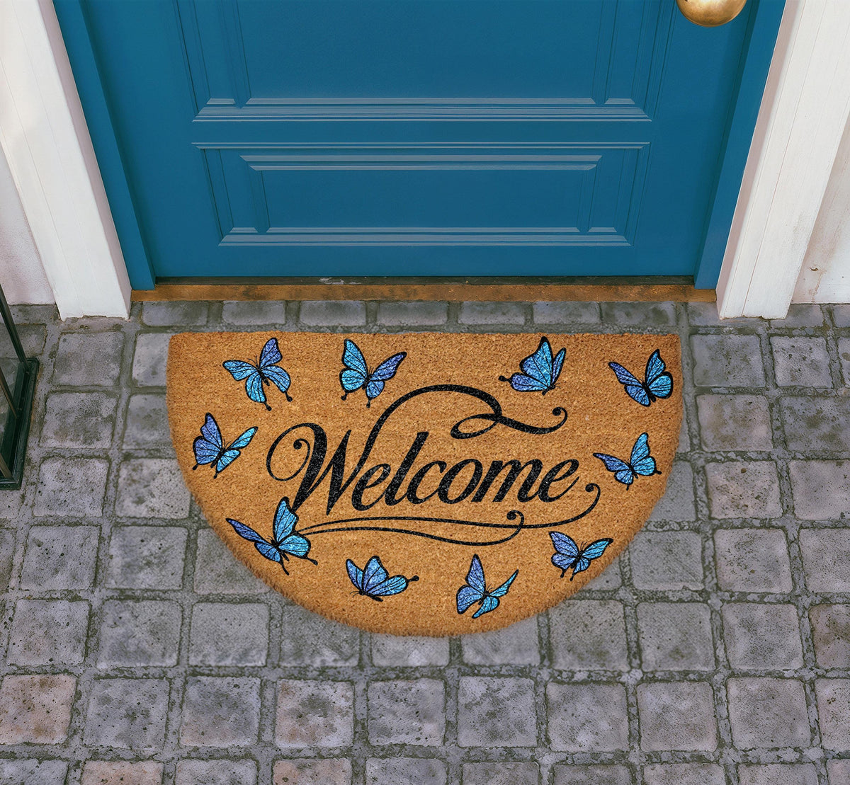 Butterfly Welcome Mat, Natural Coir Entryway Decor, Nature Inspired Home