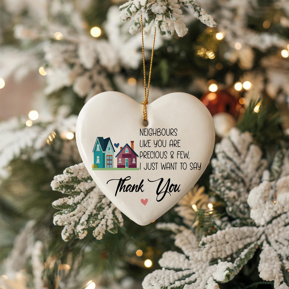Neighbor Appreciation Ceramic Ornament, Thank You Keepsake