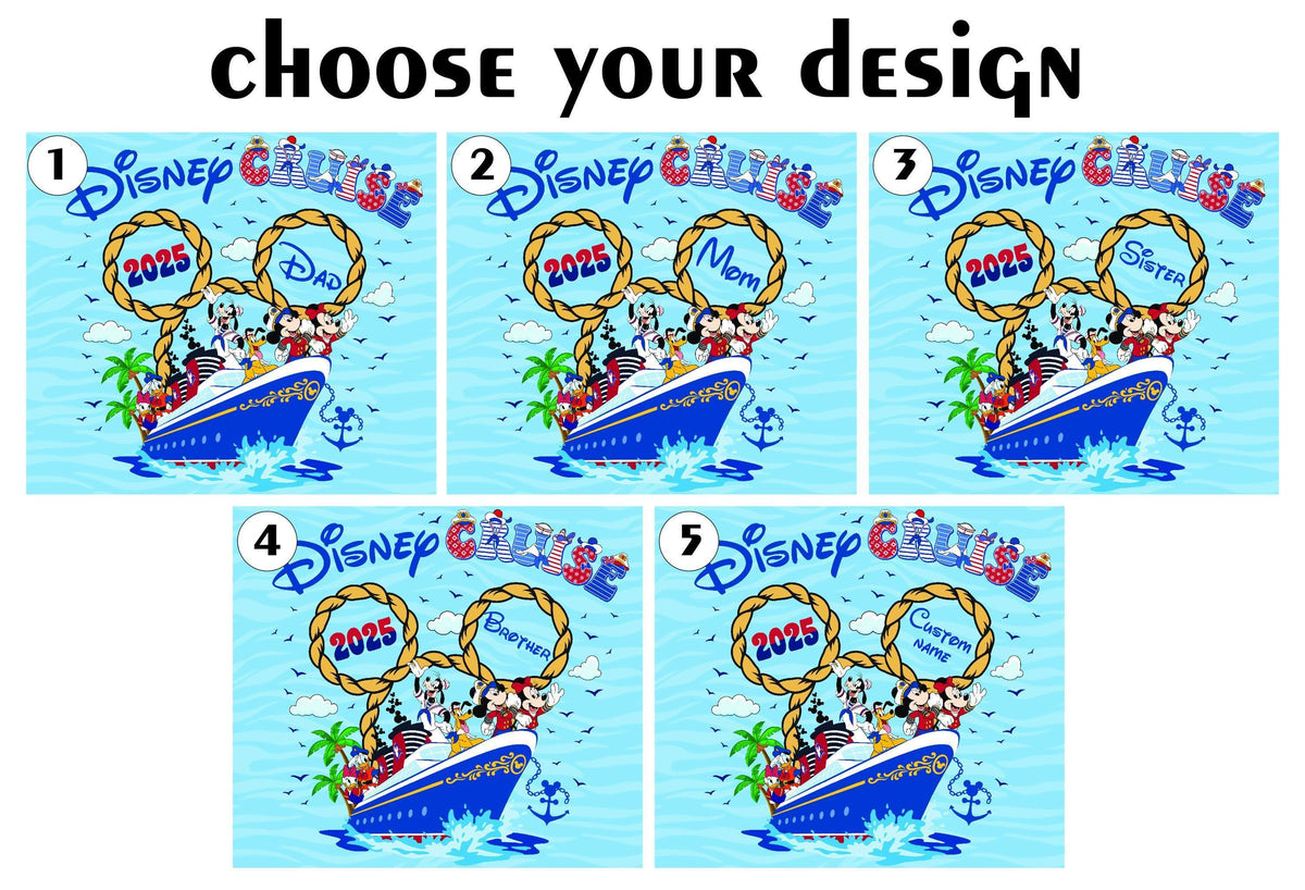Custom Cartoon Friends Cruise Tumbler with Straw, Family Matching Nautical Cups, Vacation Gift