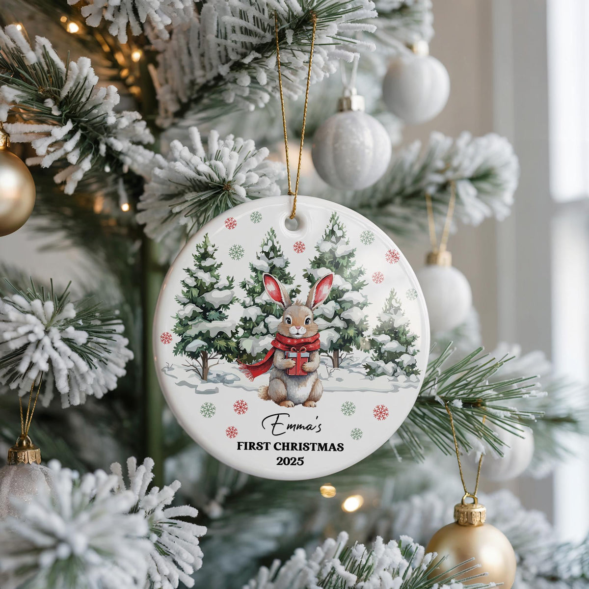 Personalized Baby's First Christmas Ornament, Ceramic Keepsake