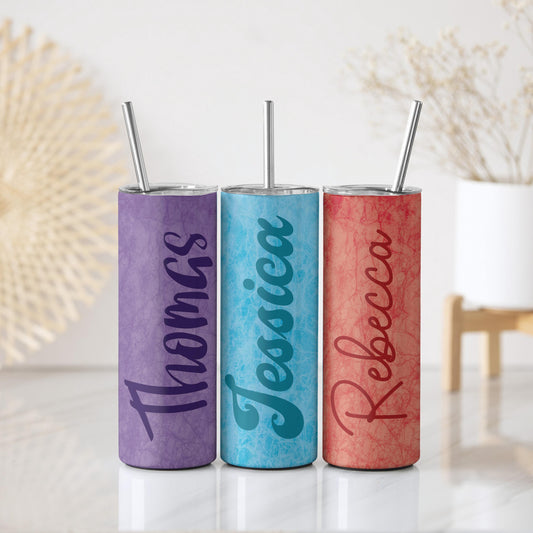 Customizable Distressed Texture On The Go Tumbler, Unique Office Coffee Tumbler