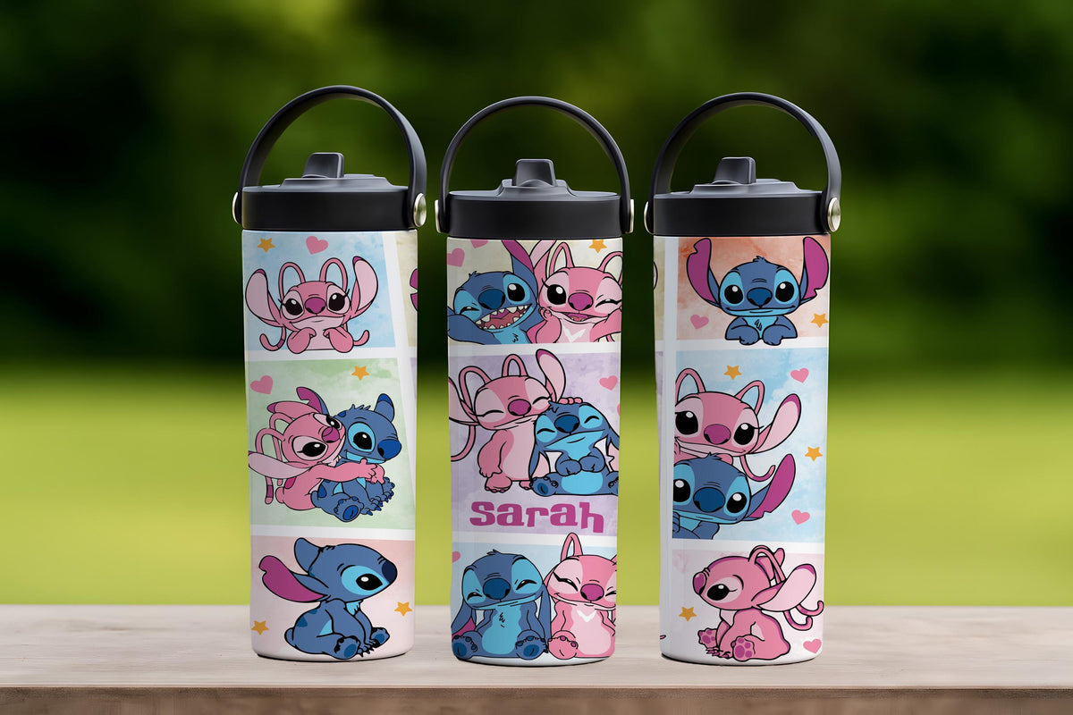 Custom Name Cute Alien Kids Tumbler, Personalized Steel Water Bottle, Back to School Gift