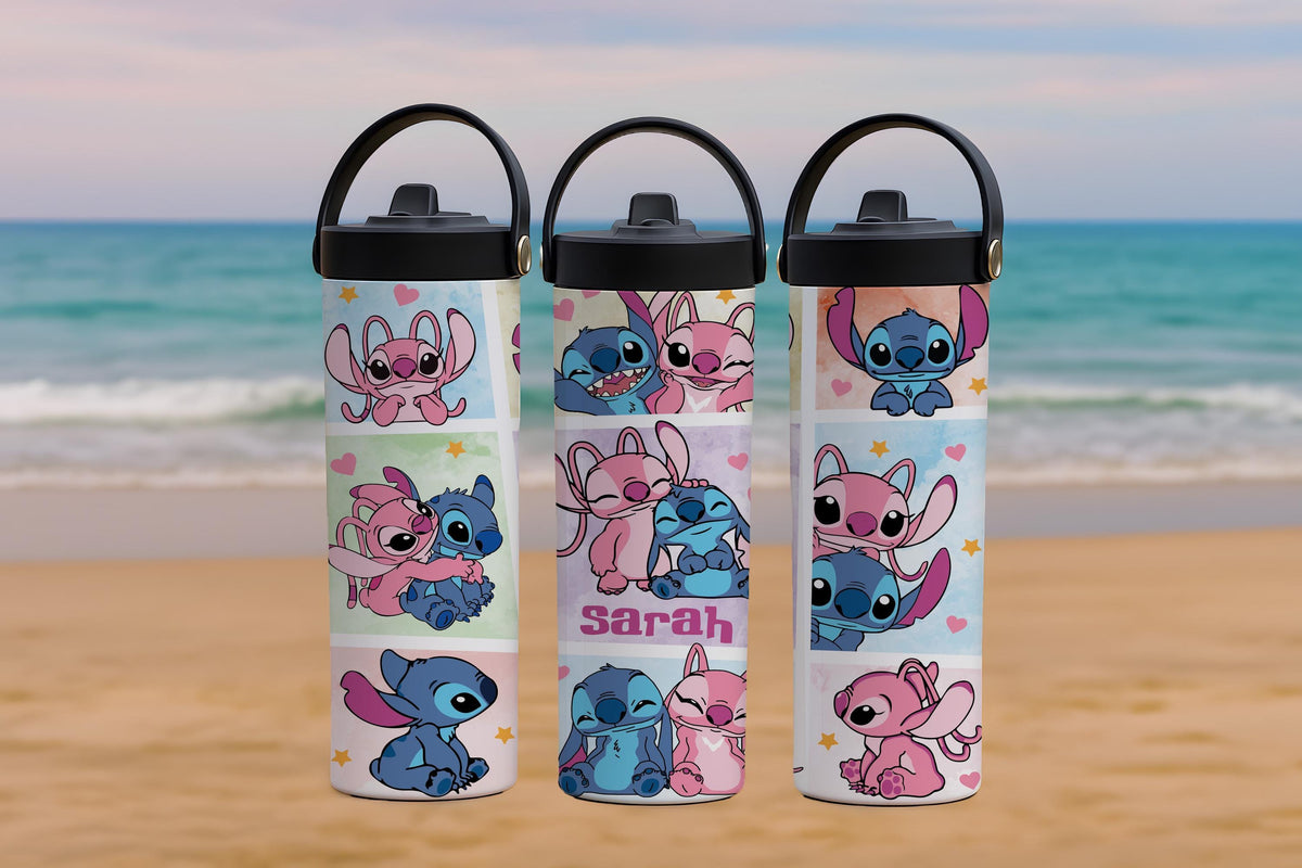 Custom Name Cute Alien Kids Tumbler, Personalized Steel Water Bottle, Back to School Gift