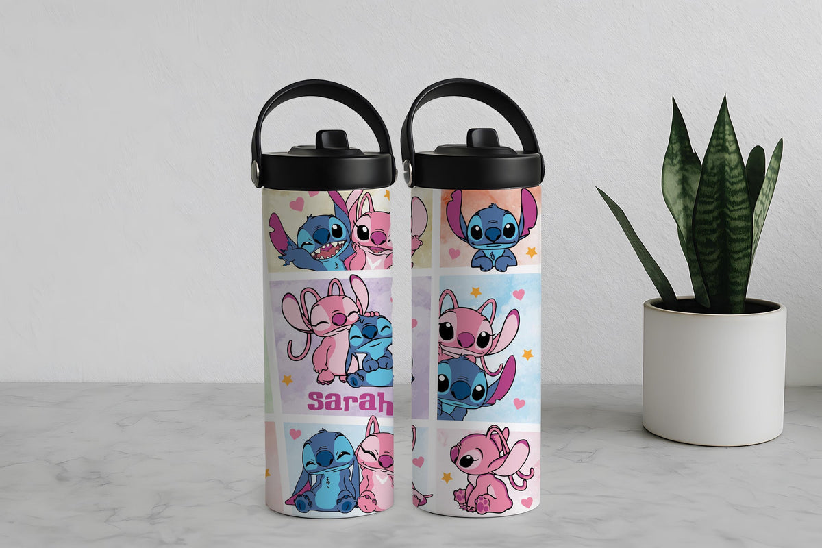 Custom Name Cute Alien Kids Tumbler, Personalized Steel Water Bottle, Back to School Gift