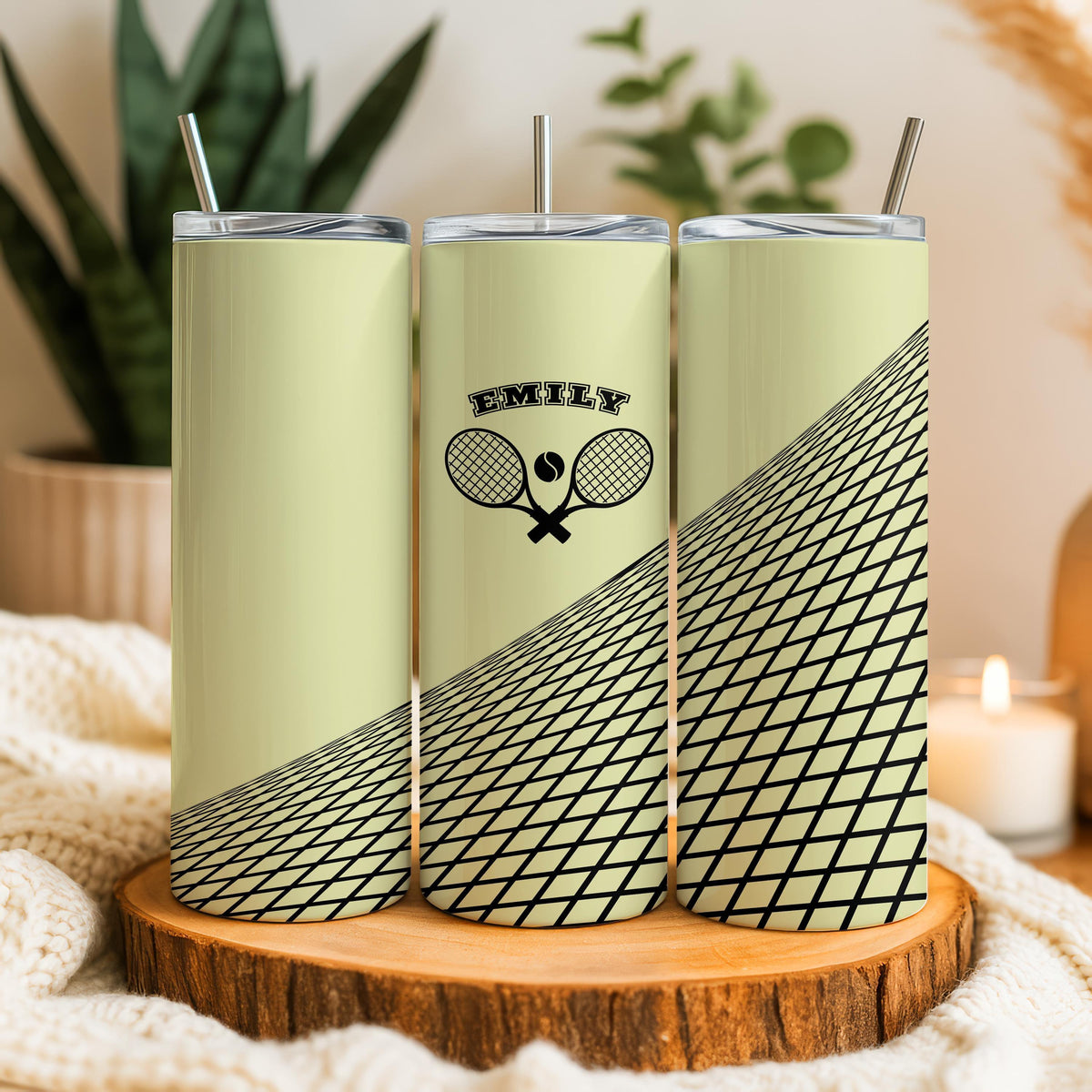Custom Name Tennis Tumbler, Tennis Racket Cup, Personalized Tennis Player Gift