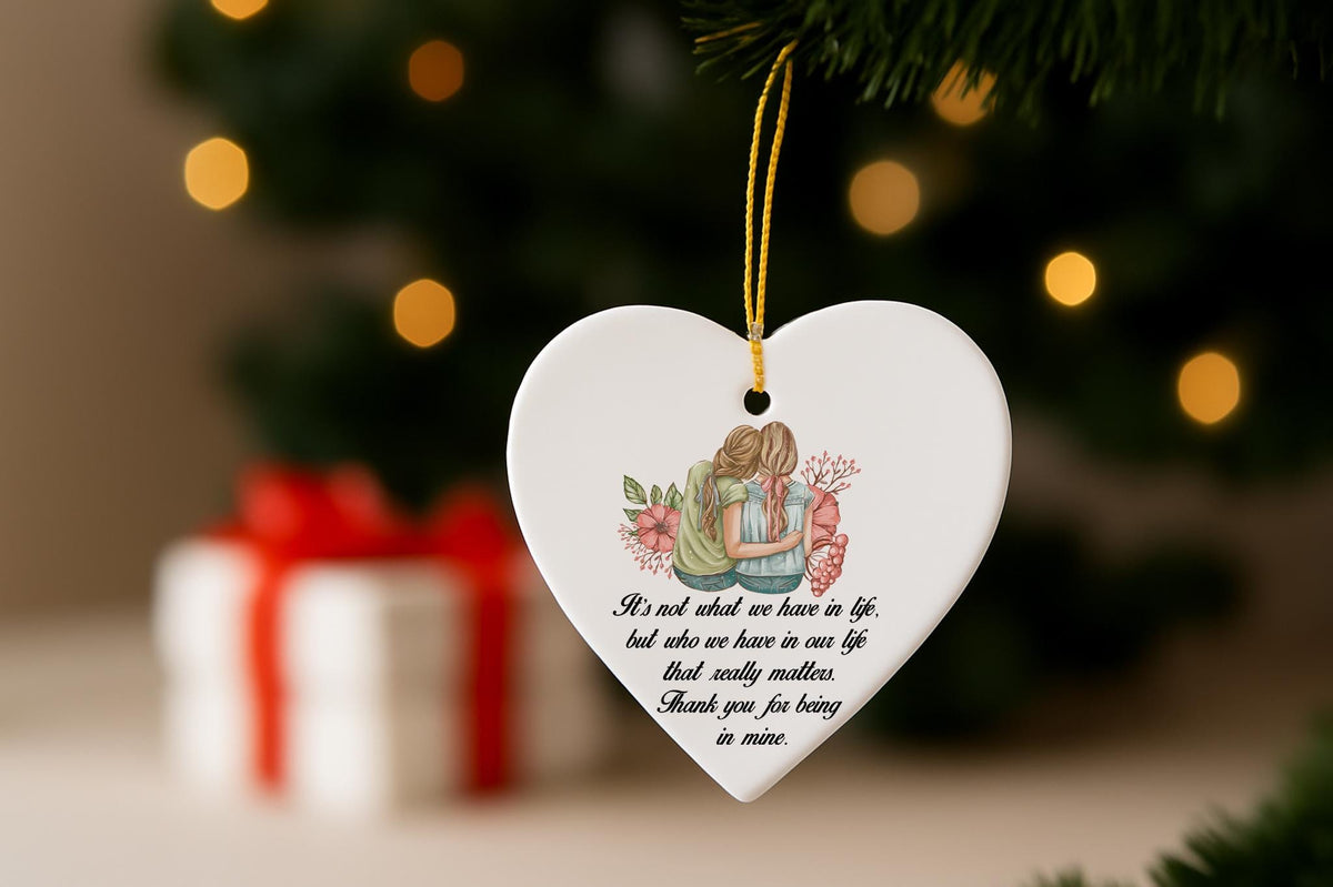 Heart Friendship Ornament, Thank You For Being In Mine Ornament