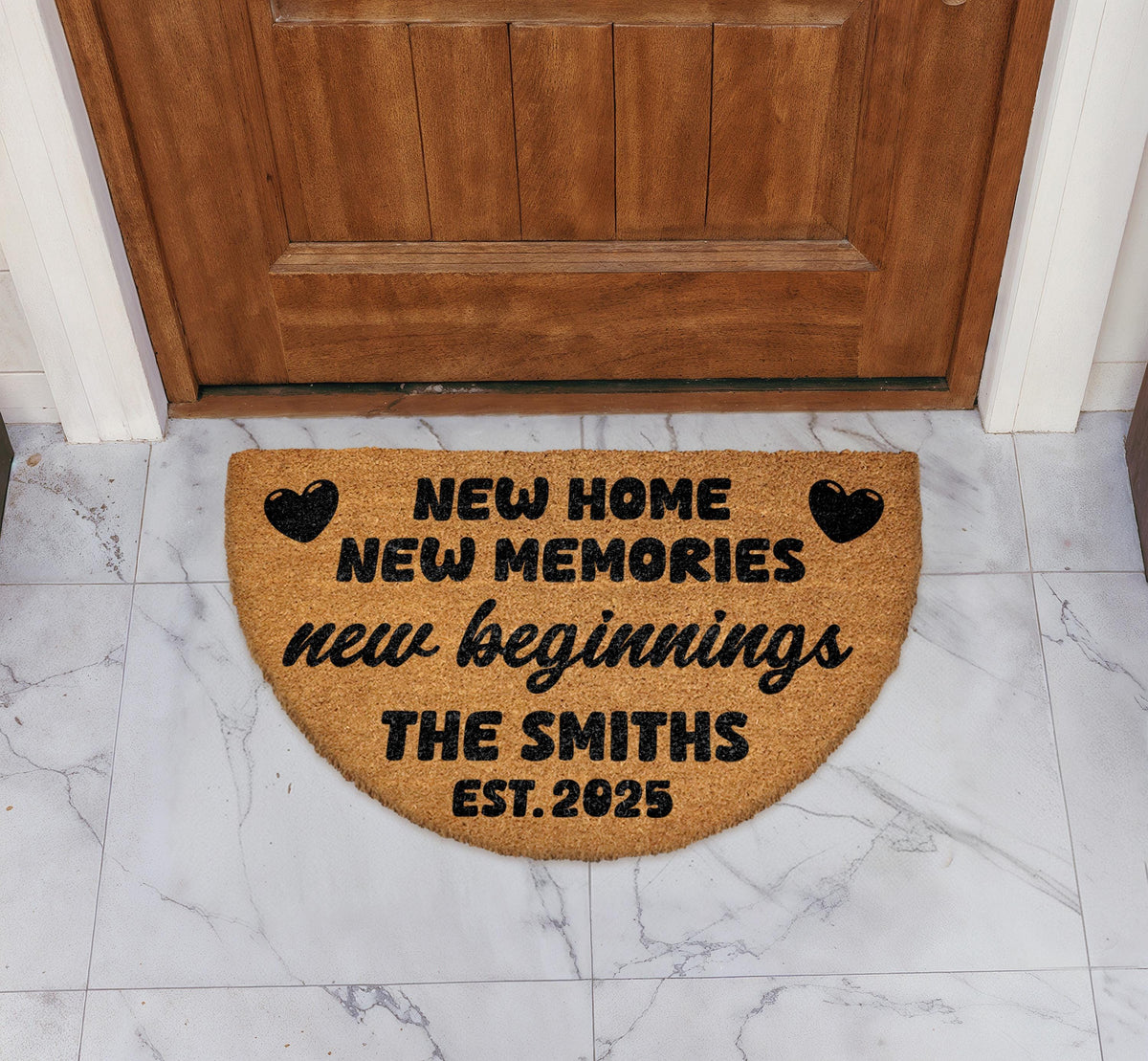 New Home New Memories Doormat, Custom Family Welcome Mat, New Beginnings Door Mat