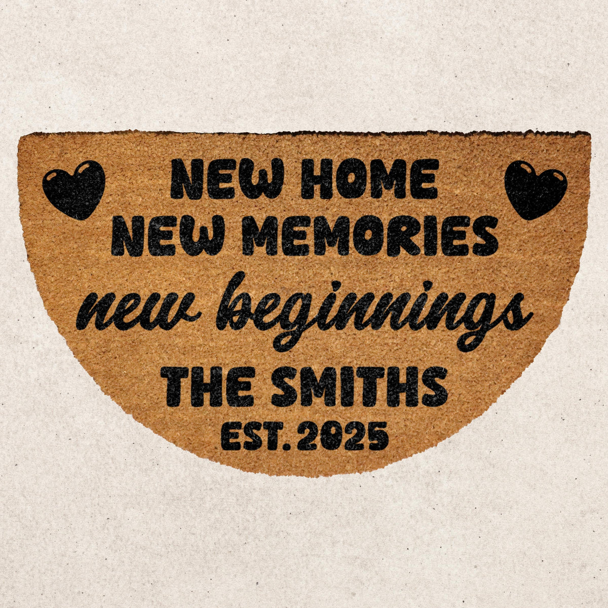 New Home New Memories Doormat, Custom Family Welcome Mat, New Beginnings Door Mat