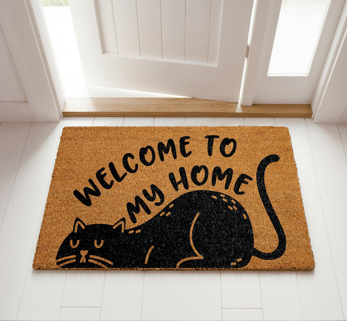 Welcome To My Home Doormat, Cat Welcome Mat, Funny Cat Door Mat, Cat Owner Doormat