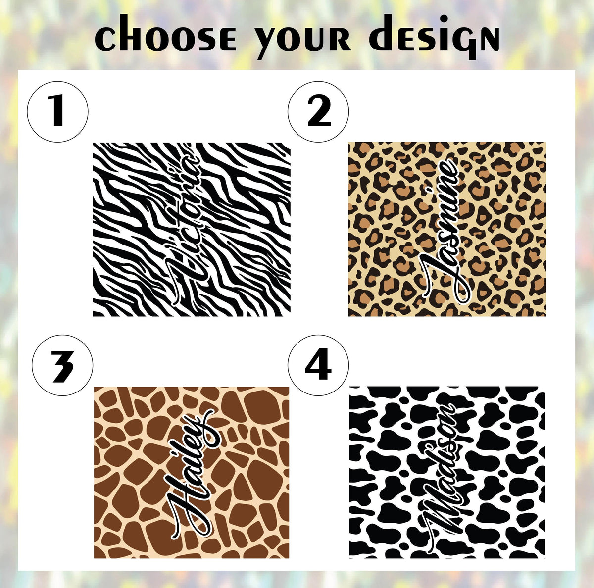 Personalized Animal Print Tumbler With Straw, Fashionable Birthday Gift For Women