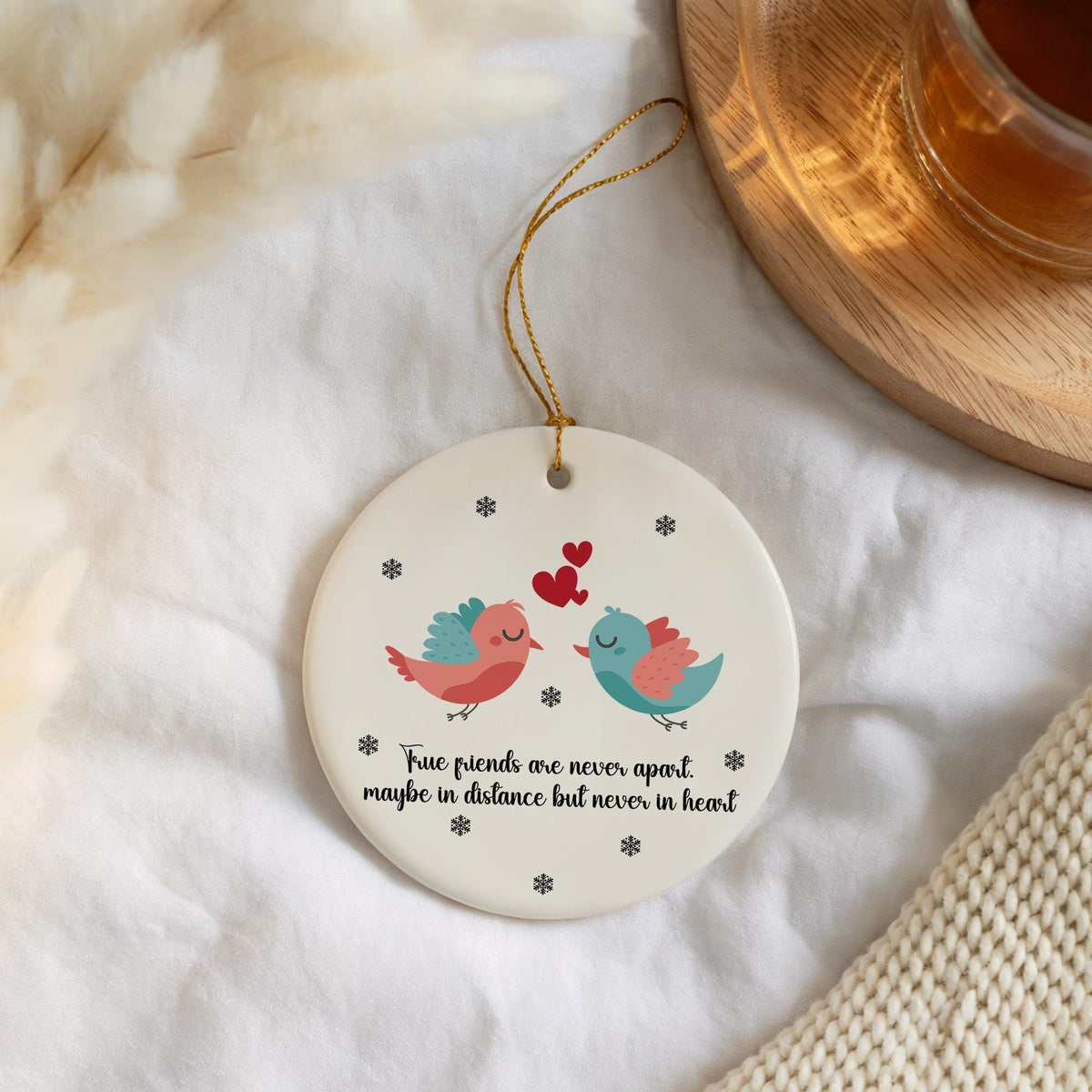 True Friends Never Apart Doormat, Long Distance Friendship Gift, Best Friend Christmas Keepsake
