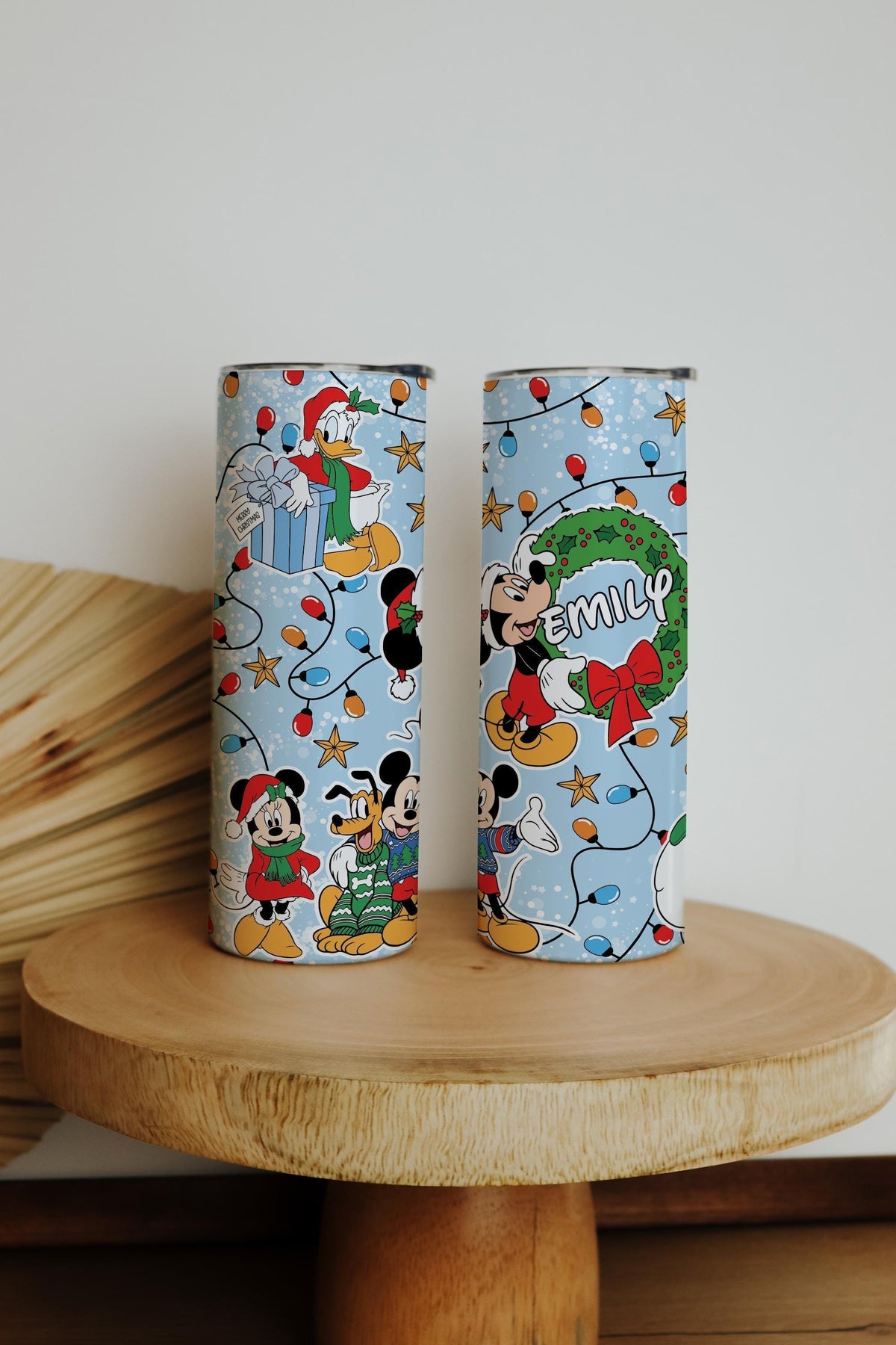 Personalized Cartoon Friends Christmas Kids Tumbler with Straw
