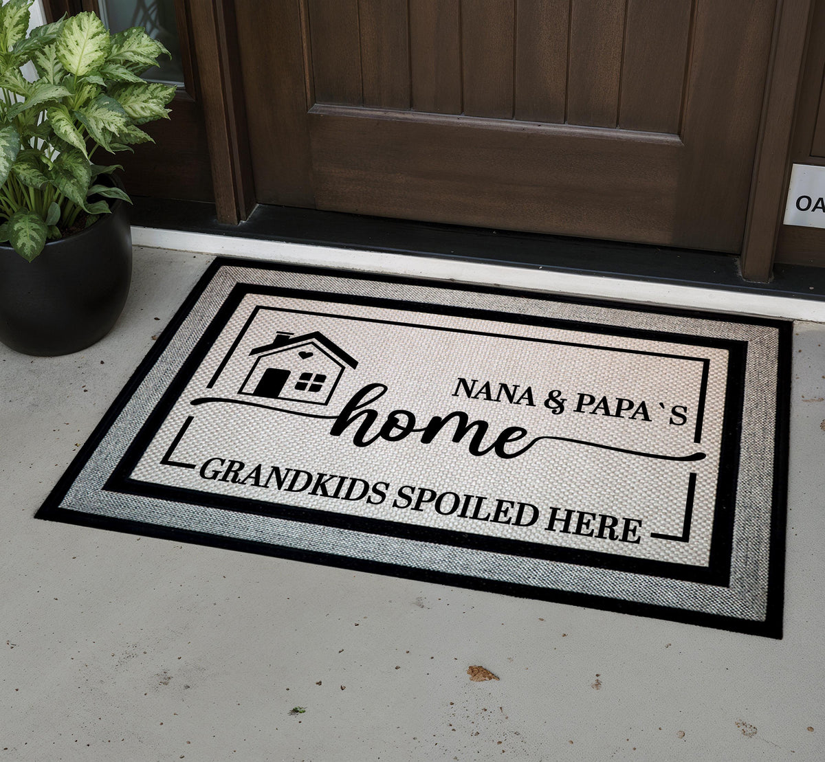 Grandkids Spoiled Here Doormat, Grandparents Welcome Mat, Grandparent Housewarming Gift