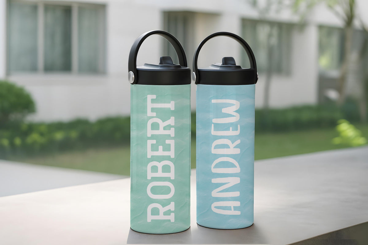 Customizable Kids Tumbler With Foldable Straw, Personalized Kids Water Bottle