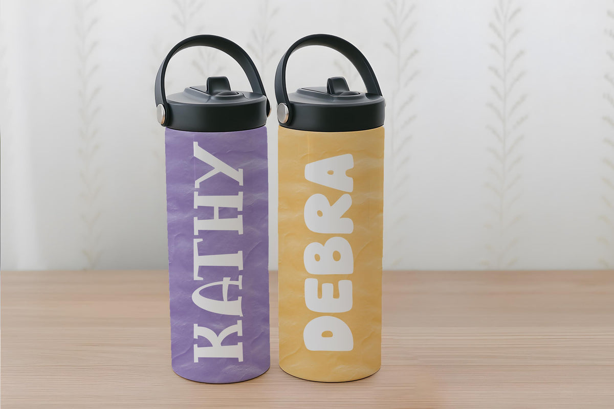 Customizable Kids Tumbler With Foldable Straw, Personalized Kids Water Bottle
